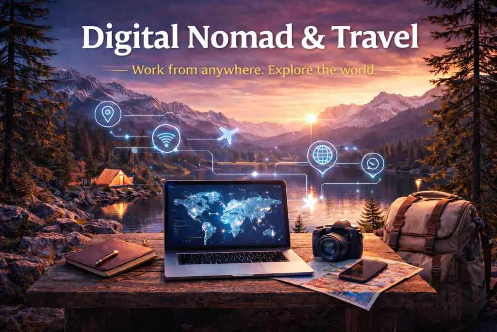 Digital nomad and travel tools for remote work, global mobility and location-independent living