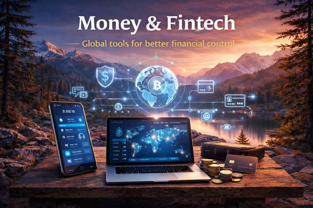 Global money and fintech tools for digital finance, payments and cross-border transactions