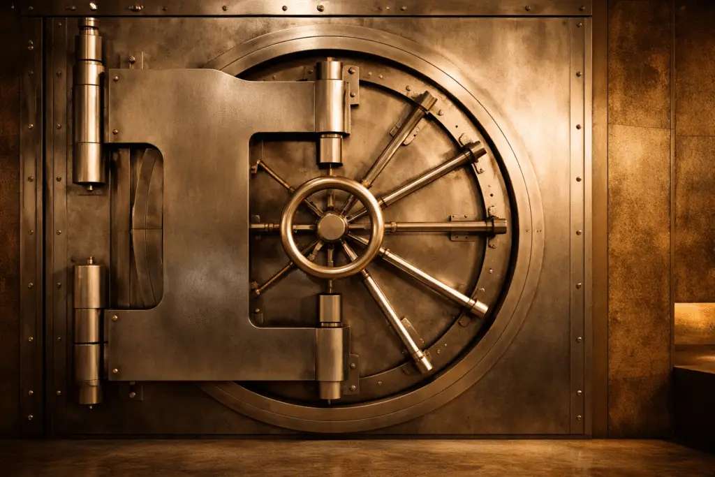 bank vault door representing infinite banking concept financial security and private banking system