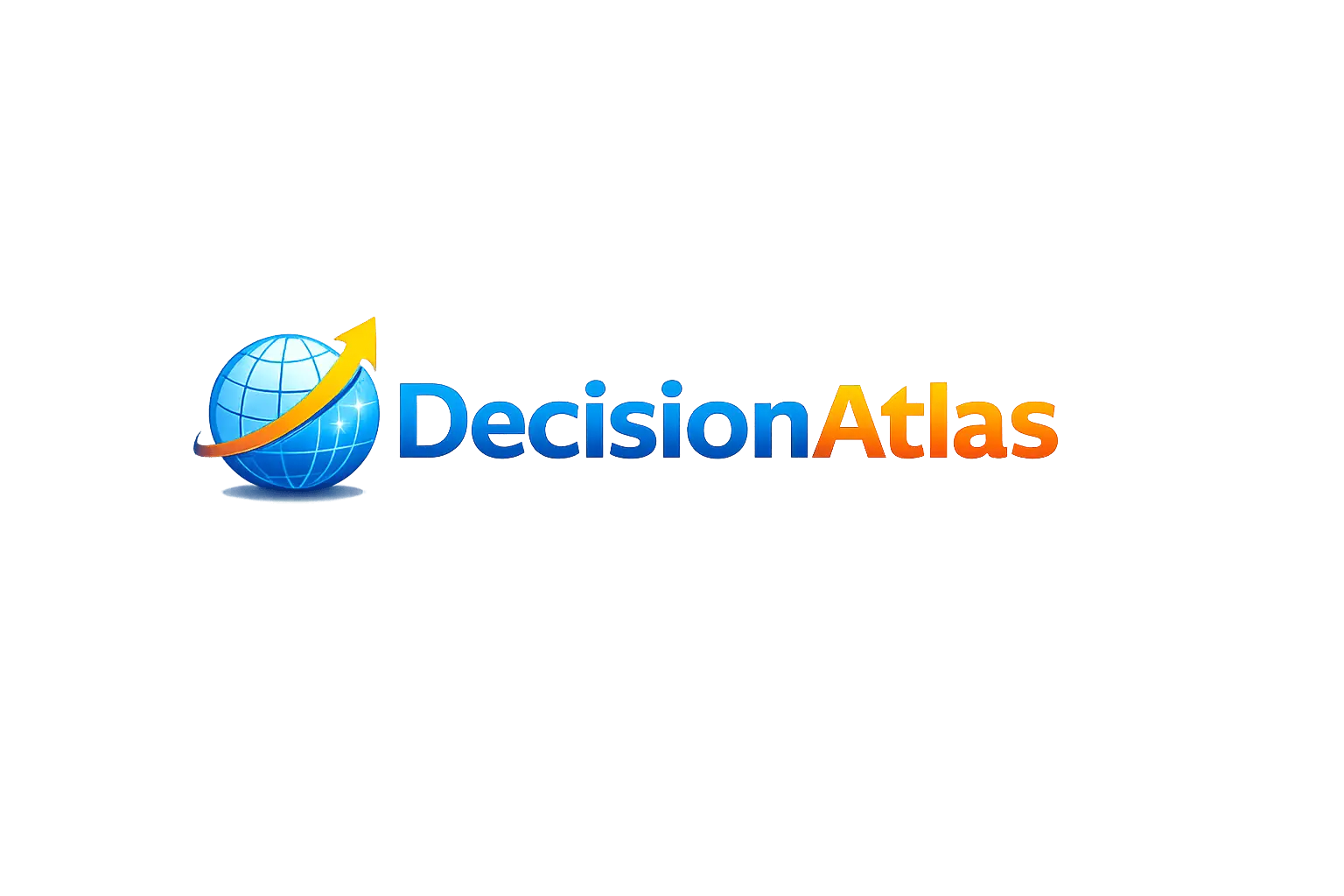 The DecisionAtlas logo features the brand name with &ldquo;Decision&rdquo; in blue and &ldquo;Atlas&rdquo; in orange, symbolizing clarity, trust, and global decision support across tools, services and digital solutions.