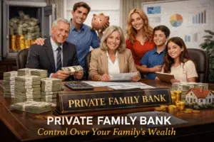 private family bank featured image showing family wealth planning, cash reserves and financial strategy