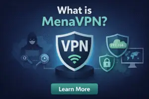 what is menavpn featured image showing secure vpn connection privacy protection and ip address masking